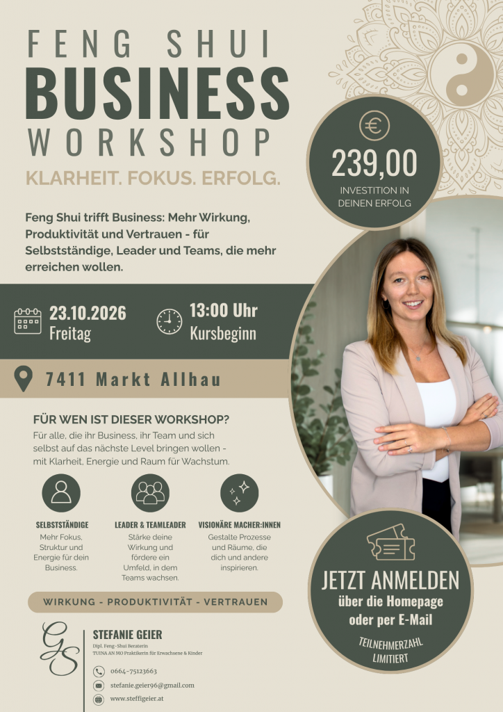Feng Shui Business Workshop Flyer